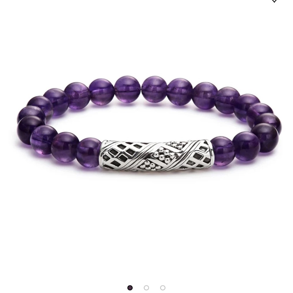 Lagos Amethyst Silver Station Bead Bracelet
Brand new with box size small small
